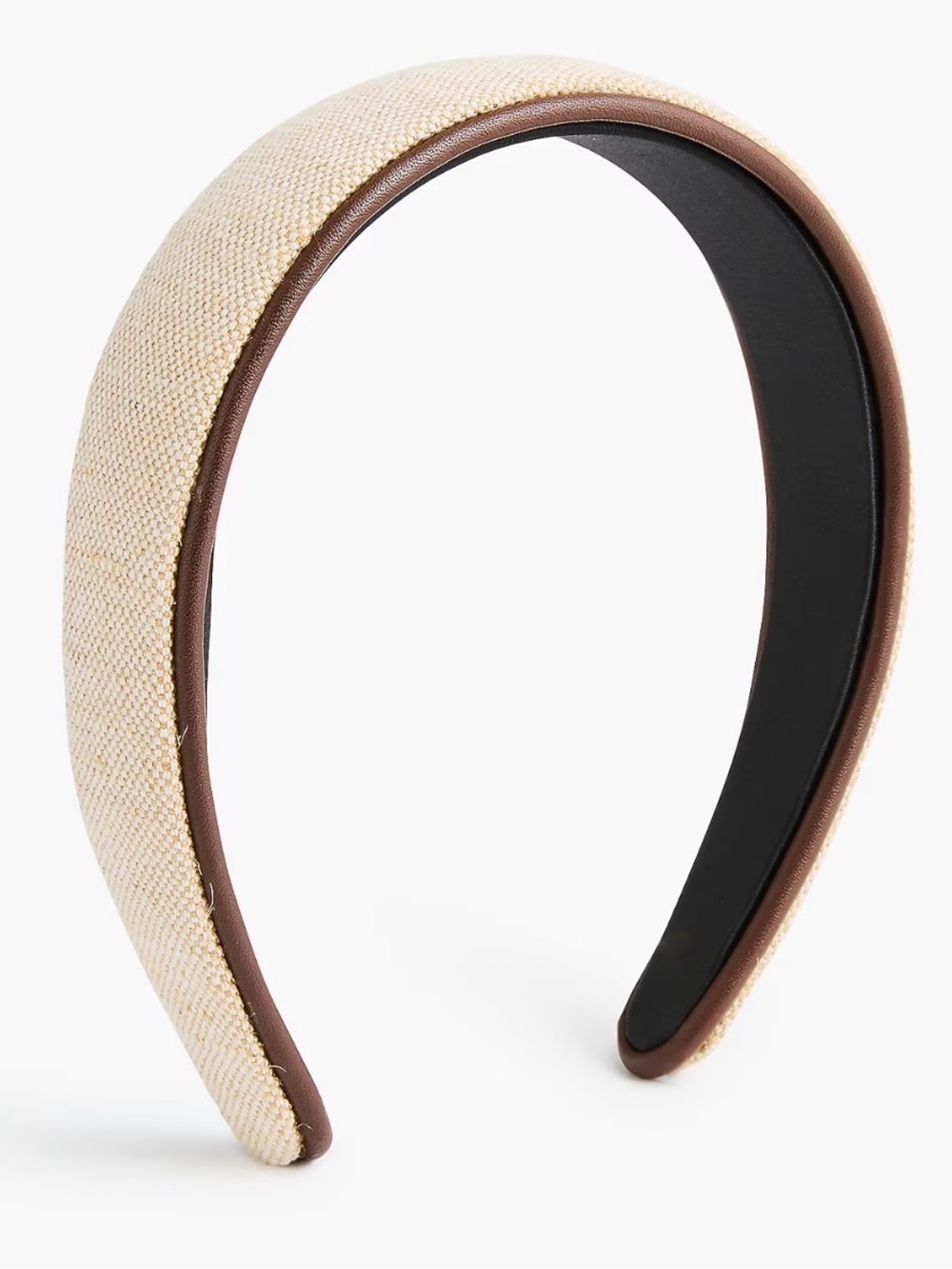 J.Crew Canvas Padded Headband with Faux Leather Trim - Like New